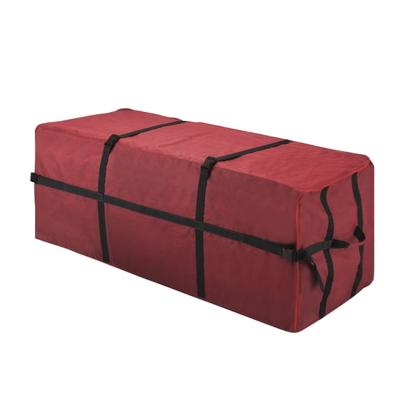 Christmas Tree Storage Bag- For up to 6 FT Artificial Trees- Burgundy Canvas & Binding Straps- Protects Holiday Decorations & Inflatables by Elf Stor