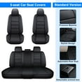 thumbnail image 4 of Fit for Subaru Car Seat Covers, Waterproof 5 Seats Full Set PU Leather Auto Seat Cushions Protector for Crosstrek/ Forester/ Legacy Black, 4 of 15