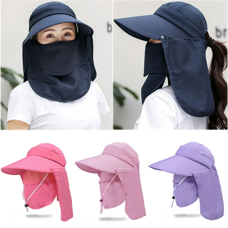 Breathable Wide Brim Hat With Neck Shade With Fan For Women UV
