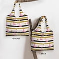 thumbnail image 3 of Xecao's Gold Glittering Hearts and Flamingos Canvas Tote Bag is a versatile choice for women, serving as a stylish beach bag, shopping bag,and reusable grocery bag., 3 of 5