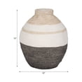 thumbnail image 4 of Textured Ceramic Striped Vase for Living Room Decor and Home Accents - Modern Decorative Flower Vase for Room, Bedroom, or Office Display - Ideal for House and Table Styling - 13", Tan & Ivory, 4 of 12