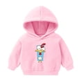 thumbnail image 1 of Sweat à Capuche Tendance pour Filles, Imprimé Dessin Animé, Manches Longues, Rose, Taille 3-4T, 1 of 8