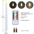 thumbnail image 5 of 1" Window Candles with Timer - 10 Pack Battery Operated Tapered Candles, Flameless LED Taper Candlesticks Ivory for Christmas Holiday Decor, 5 of 7