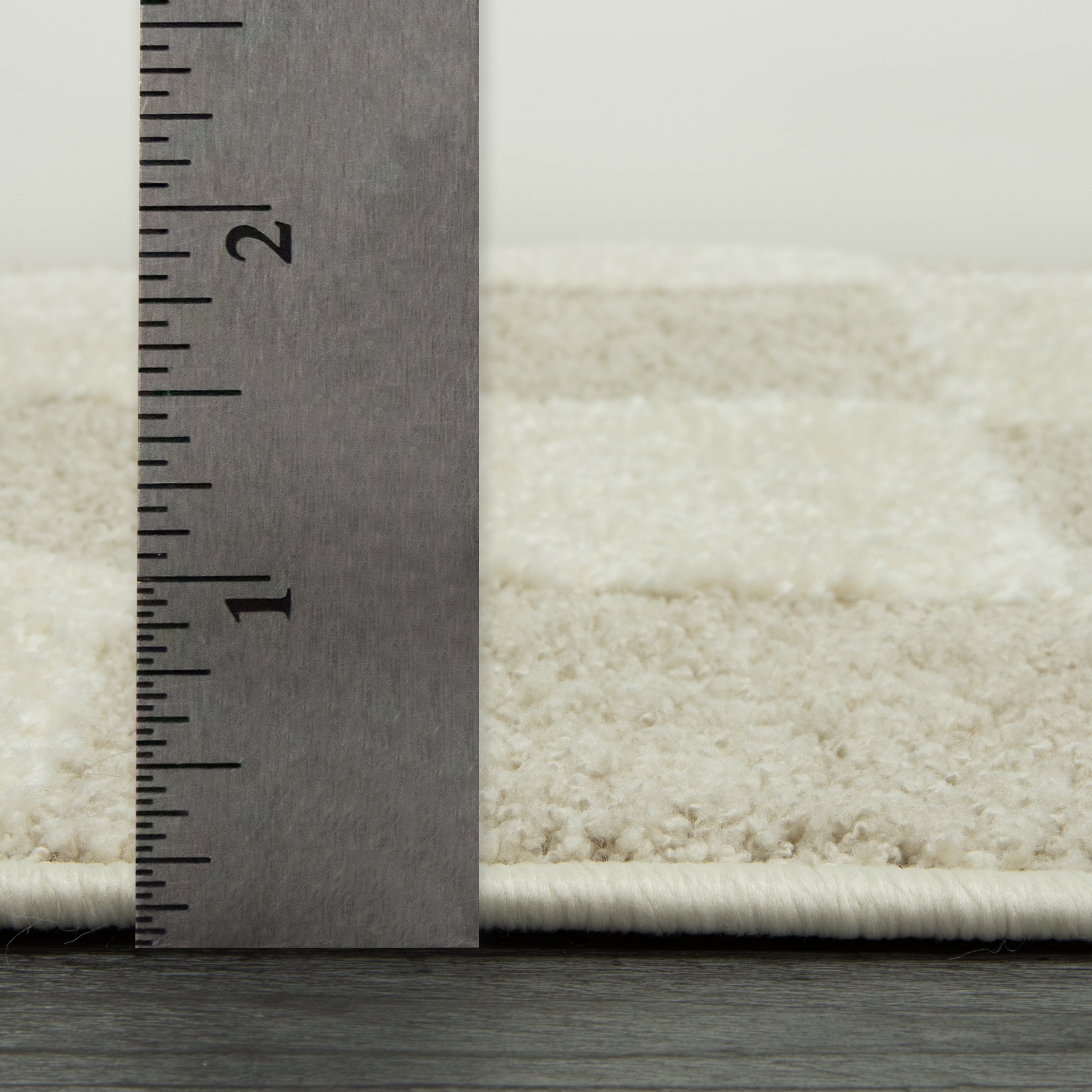Mainstays Transitional Check Ivory Tan Indoor Area Rug, 5'3" x 7'