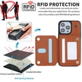thumbnail image 6 of Decase Crossbody Wallet Case with Credit Card Holder Stand for iPhone 14, RFID Blocking Design,with Wrist Strap Rugged Shockproof PU Leather Case Cover, brown, 6 of 8