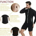 thumbnail image 2 of Sauna Suit for Men Sweat Sauna Jackets Workout Shirt Body Shaper Slimming Fitness Shapewear Long Sleeve Black, 2 of 10