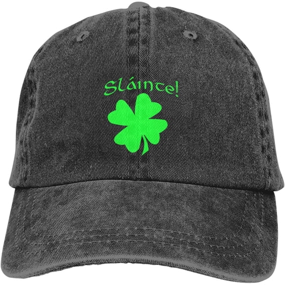 Slainte Shamrock Baseball Cap Vintage Washed Distressed Hat Adjustable Dad Hat