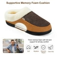thumbnail image 4 of HOMEHOT Men's Slippers Fuzzy Warm Memory Foam Slippers for Men Slip on Clog Plush Fleece House Shoes Indoor Outdoor Anti slip Sole Brown 10, 4 of 6