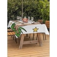 thumbnail image 3 of Outdoor Tablecloth with Umbrella Hole for Patio/Picnic/Party/Camping, Groundhog Day Waterproof Table Cloth Rectangle Table Cover Washable, Spring Botanical Star Yellow (52"x 70"), 3 of 8