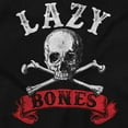 thumbnail image 2 of Funny Skeleton Pun Lazy Bones Skull Womens Slim Fit Graphic Tee Brisco Brands X, 2 of 5