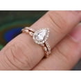 thumbnail image 6 of 2 Carat Pear cut Moissanite and Moissanite Bridal Set with 18k Gold Plating, 6 of 6