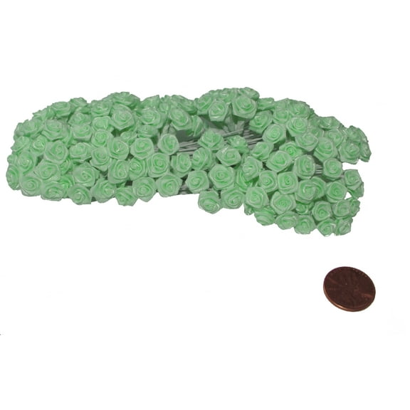 144 Silk Mini Wrap Roses Wedding Shower Flower Picks - Citrus