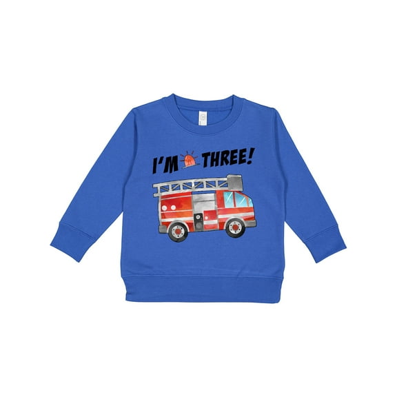 Inktastic I'm 3 Fire Truck 3rd Birthday Toddler Sweatshirt