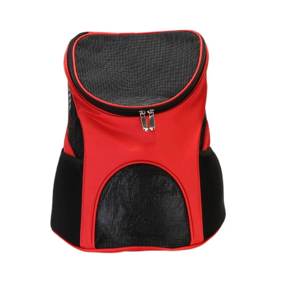 Mochila transpirable para gatos jinwen con malla color rojo para viajes al aire libre