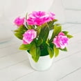 Lifelike Artificial Potted Plant 5 Rose Simulation Flowers Pot, Eco