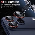 thumbnail image 4 of Camera Lens Protector for iPhone 17 Pro 6.3-Inch and iPhone 17 Pro Max 6.9-Inch, 9H Tempered Glass Metal Individual Ring Cover, Two-Tone, Easy Installation Tray, 1 Set (Black+Red), 4 of 7