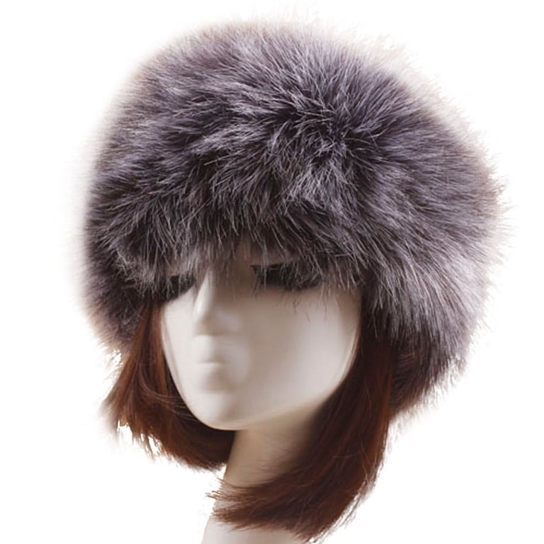 WMTBSRSW Faux Fur Headband for Women Elastic Fuzzy Thick  display picture 1