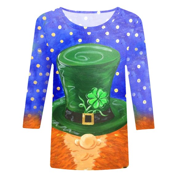 Aayomet St Patrick's Day Y2k Tops Women Ruffle Short Sleeve V Neck Oversized Shirt Tunic Tops,L XL