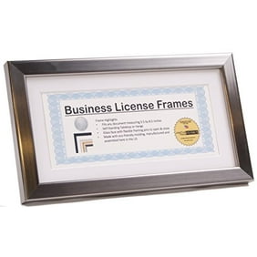 Creative Picture Frames 5 5 X 10 5 Black Business License Certificate Frame For Professionals Holds 3 5 By 8 5 With White Mat Includes Self