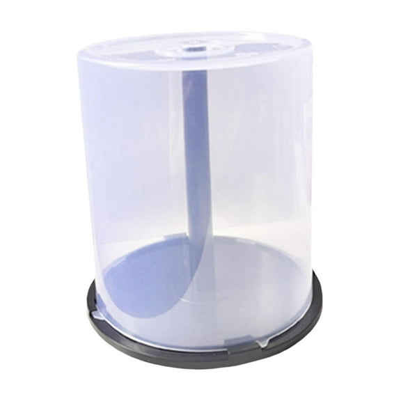 Almencla CD Storage Bucket Empty CD Bucket with Black Base DVD Storage Rack, Storage Bin, CD Case for Bedroom, Study,Desktop,Bookshelf