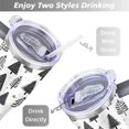 thumbnail image 5 of Christmas Black and White Tree 40 Oz Tumbler with Handle Lid and Straw Stainless Steel Double Walled Vacuum Insulated Cup Merry Christmas Gifts Tumbler for Women Men Friends Outdoor Indoor, 5 of 6