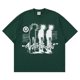 thumbnail image 1 of Camiseta de algodón de gran tamaño para hombre, ropa de calle con estampado gráfico Shadow Y2k, Top de manga corta, Hip Hop, Harajuku, ropa estética VintageVerde, 1 of 2