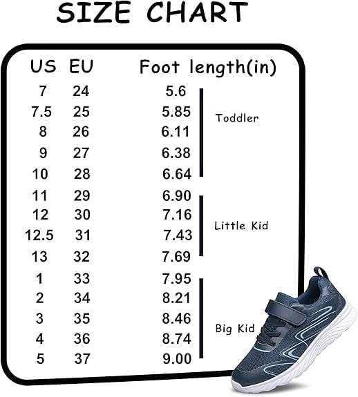 vibdiv Boys Girls Sneakers Kids Shoes Tennis Running Shoes Athletic Non-Slip Sneakers Navy Blue Toddler Size 10