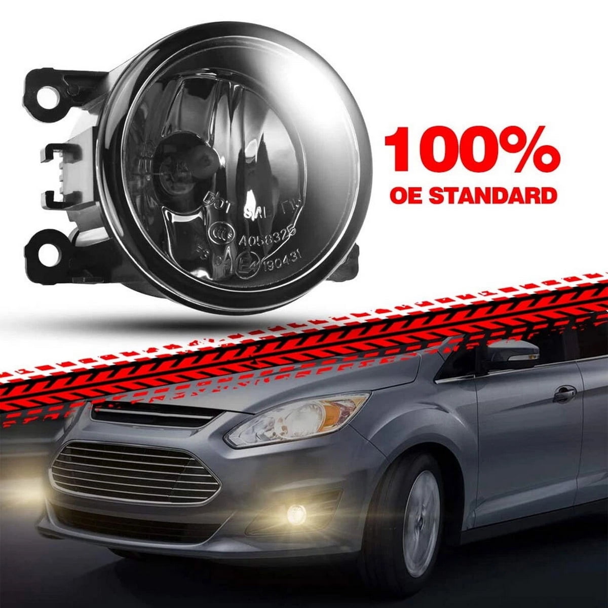 Pair Fog Lights Fit for Ford Fusion 2013 2014 2015 2016 Driving Front Bumper Lamps Assembly Clear Lens