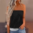 thumbnail image 2 of Top de blusa de tubo sin mangas informal de verano con retazos de encaje Bandeau sin tirantes para mujer Fridja  ghk7294, 2 of 8