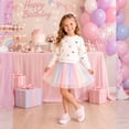 thumbnail image 4 of Lanbubble Girls Dresses Long Sleeve Sweat Party Dress with Sequin Tulle Skirt 3-7 Years, 4 of 6