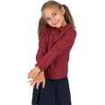 thumbnail image 3 of Leveret Kids & Toddler Girls Long Sleeve Uniform Cotton Dress Shirt Maroon (Size 5 Years), 3 of 4