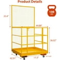 thumbnail image 2 of Forklift Safety Cage with Cover - 43x45 Inch OSHA Compliant Man Basket, 1400lb Capacity, Includes Safety Harness Anchor Points for Personnel Lifting, 2 of 6