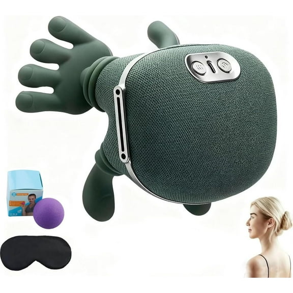 Siasoo Neck Massager, Bionic Heated Deep Tissue Back Massager with 4D Kneading and Simulated Hand Design, Wireless Portable Neck and Shoulder Massager for Pain Relief and Relaxation