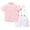 Pink, variant on Gyexs Baby Boy Easter Outfit Semi Formal Outfit Short Sleeve Button Down Dress Shirts Bowtie Suspender Pants Toddler Kids Boys Suits Blue 12-18 Months