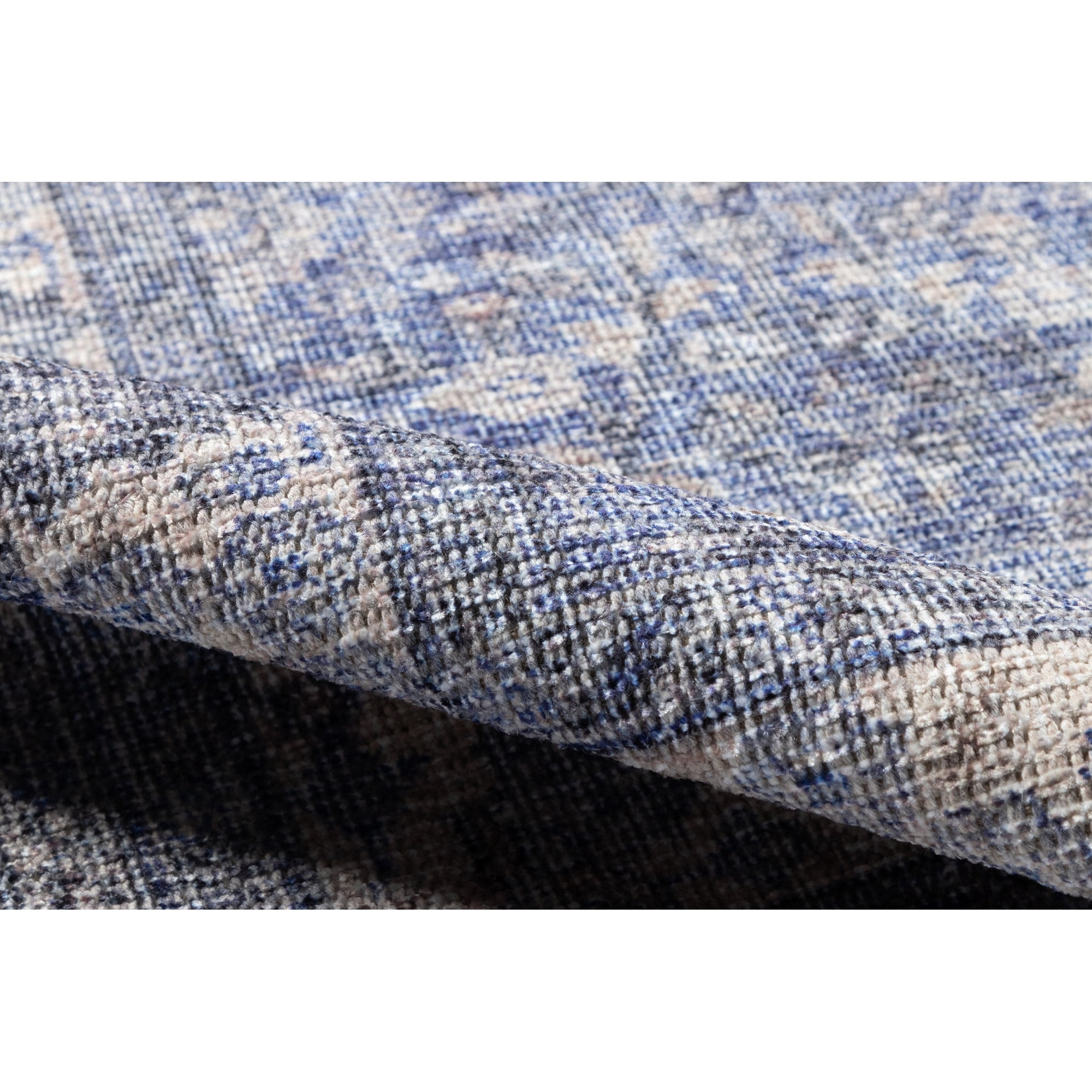 Momeni Helena Machine Made Polyester, Cotton And Jute Blue Area Rug 2' x 3'