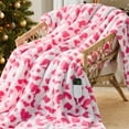 thumbnail image 4 of PMONPA Cow Heated Electric Blanket for Adult, Flannel & Sherpa Heating Blanket with 10 Heat Levels, 1/2/4/8 Hours Auto-Off, 63"x 85", Cow Print Pink, 4 of 7