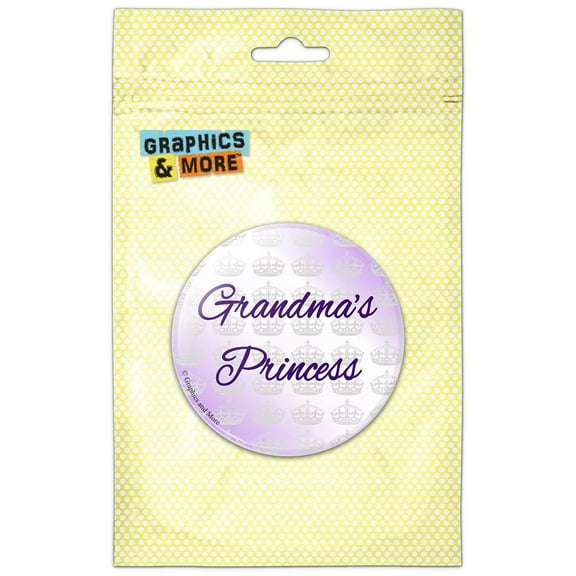 Grandma's Princess Violet with Crowns Pinback Button Pin Badge