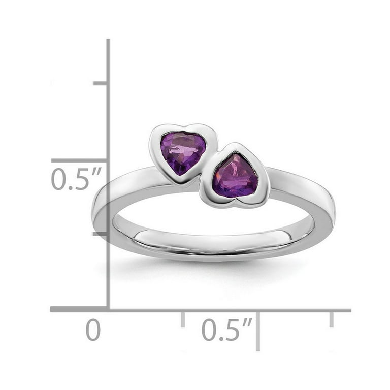 Sterling Silver Amethyst Stackable Expressions Heart Ring Sterling Silver Amethyst Stackable Expressions Heart Ring