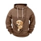 thumbnail image 5 of Ceisia Men's Loose Fit Hooded Sweatshirt with Large Pet Pocket & Puppy Print for Casual Wear Brown XL Gifts, 5 of 5