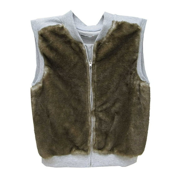 Epic Threads Gilets en Fausse Fourrure pour Filles, Gris, Grand