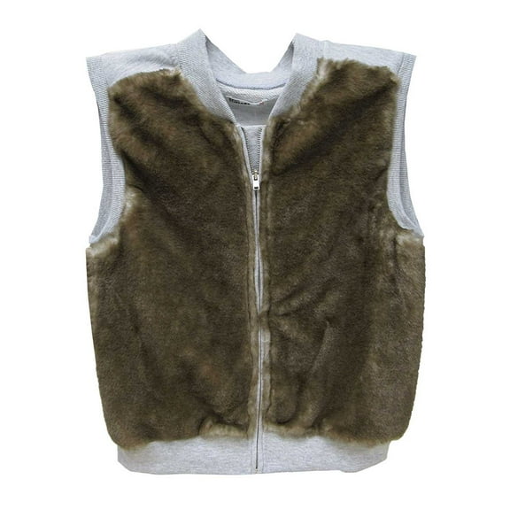 Epic Threads Girls Faux Fur Vest Lt Grey Heather Large