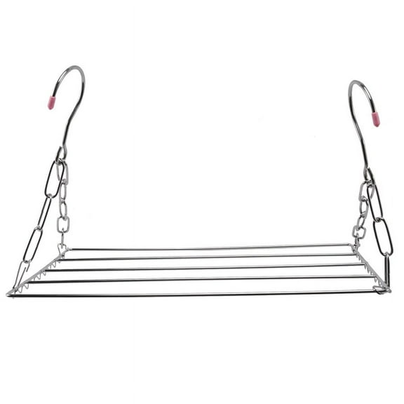 Geynutaly Portable Stainless Steel Clothes Drying Rack, for Hanging Clothes, Towels, Socks, Silver