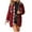 Wine, variant on ZZwxWA Womens Plaid Oversized Jacket Waffle Knit Shacket Tops Button Down Long Sleeve Shirt Casual Trendy Clothes 2025