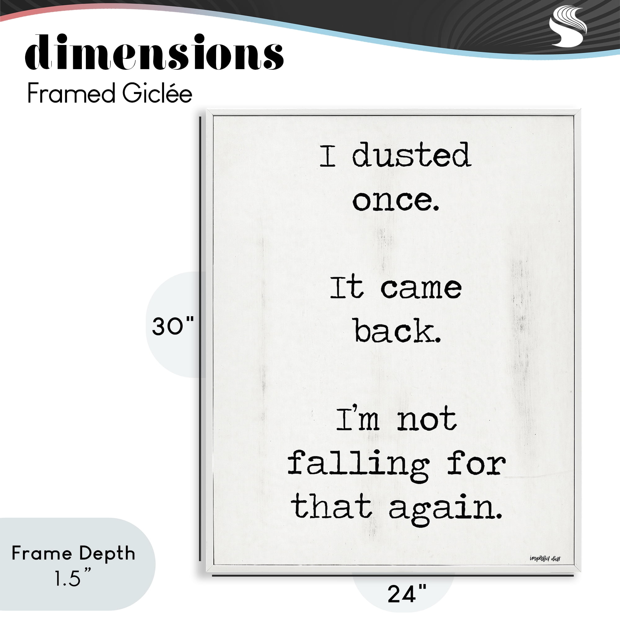 Stupell Industries Dusted Once It Came Back White Framed Giclee Art, design by Imperfect Dust