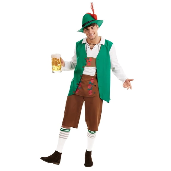 Fun Shack Mens Lederhosen Costume, Oktoberfest Outfit Men, Lederhosen Men, German Fancy Dress Men, Bavarian Costume Men M