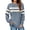 Light Blue, variant on Womens Varsity Striped Oversized Sweatshirt Crewneck Color Block Sweatshirts for Rugby Baseball Tennis Lounge Fall Winter Knit Tunic Sweatshirt Orange 2xL