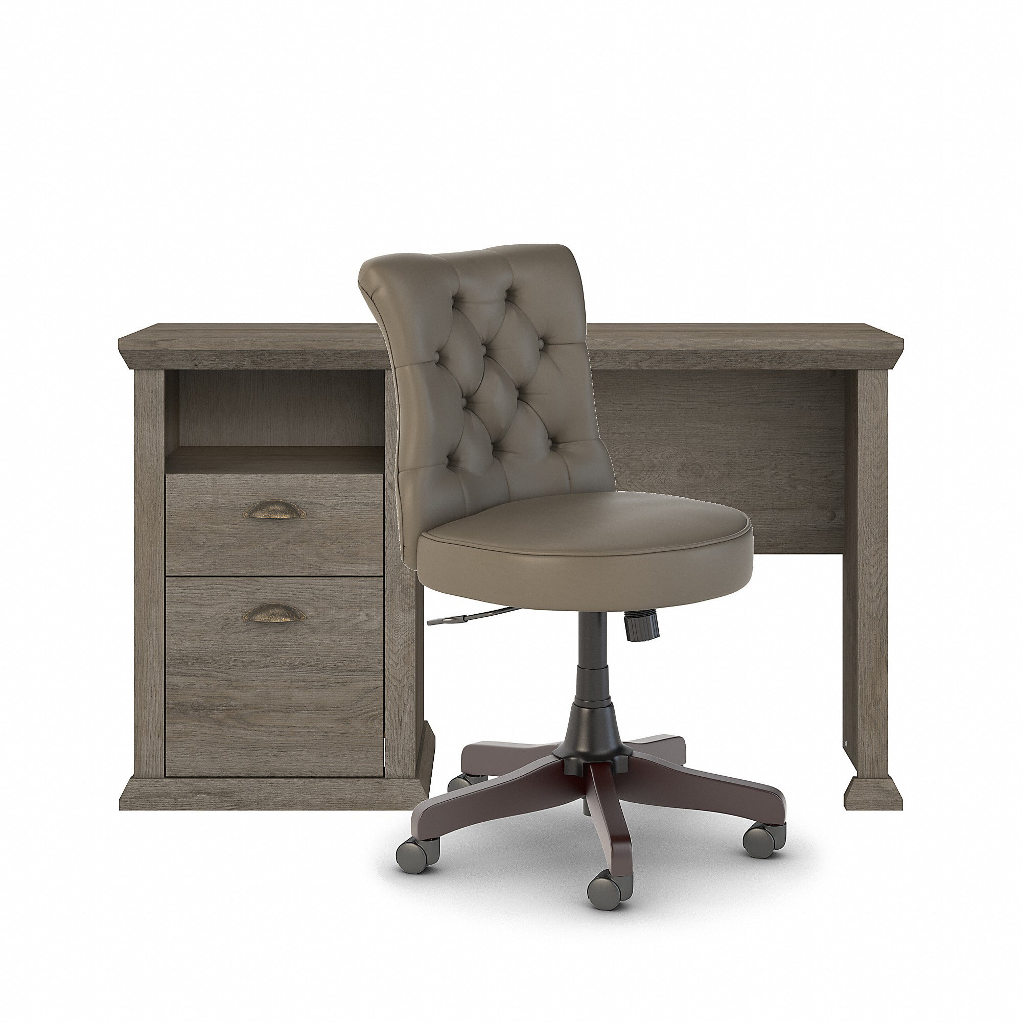 Bush Furniture Yorktown 50W Home Office Desk and Chair Set, Gray