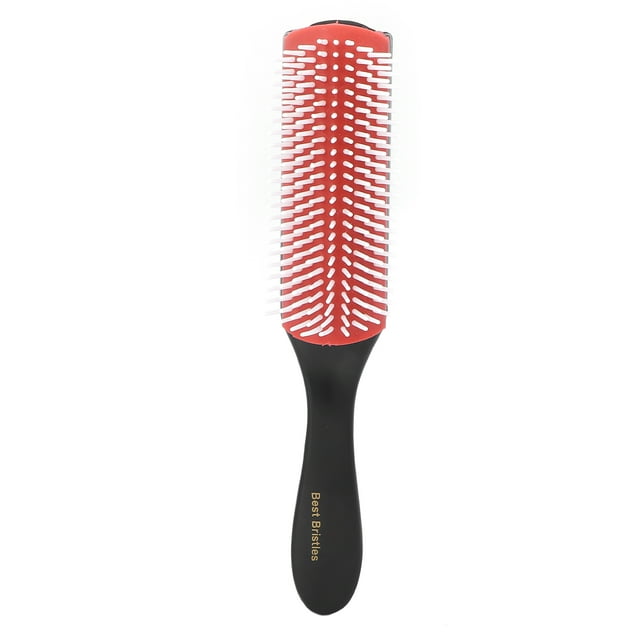 Cepillo de peinado con cojín de 9 filas, cepillo de viaje desmontable para desenredar cabello rizado