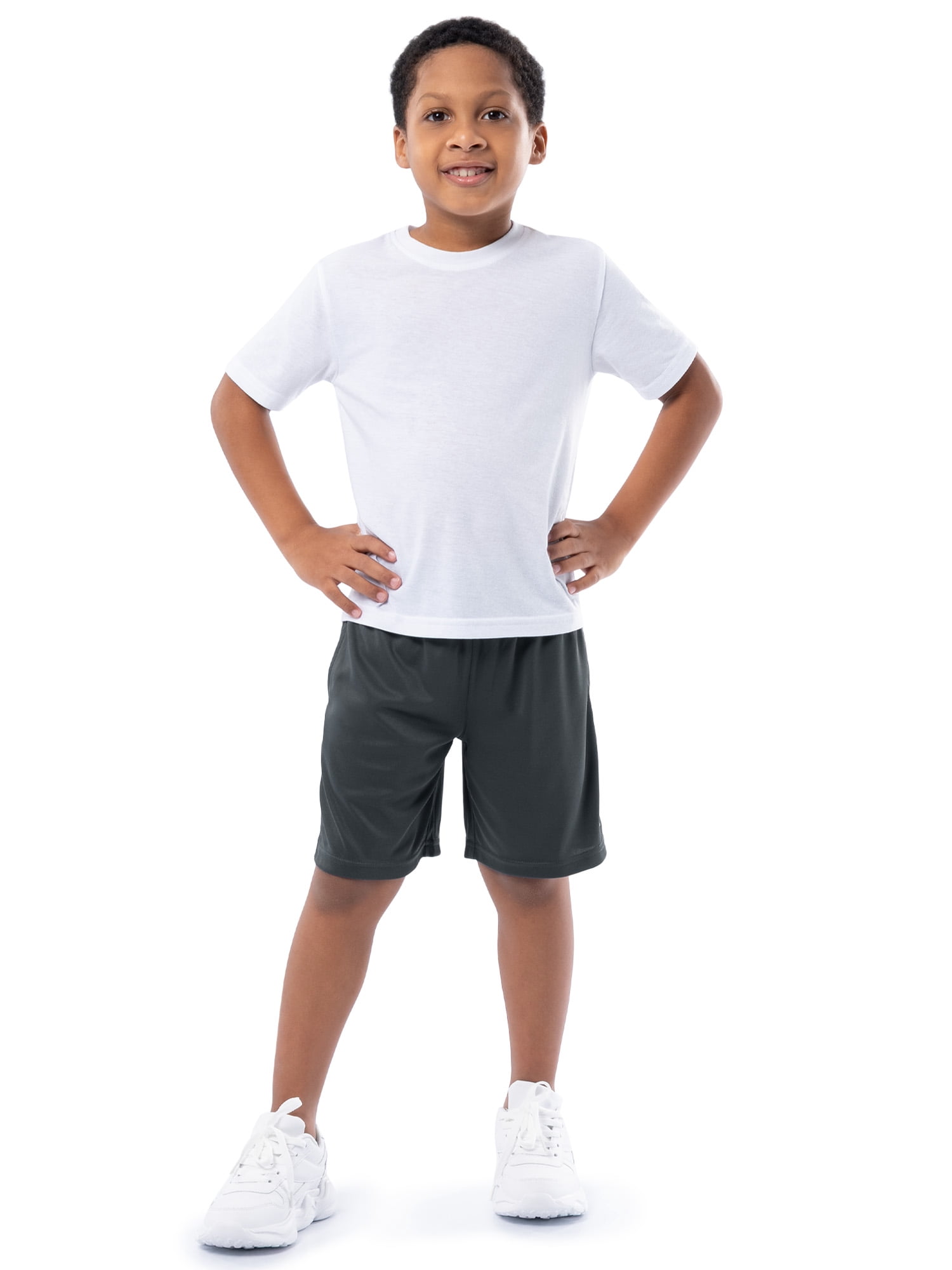 Athletic Works Boys Core Performance Shorts, 2-Pack, Sizes 4-18 & Husky