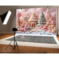 thumbnail image 2 of 10x8ft Winter Interior Candy Pink Christmas Photography Backdrops Xmas Snowflake Christmas Decoration Photo Background Baby Shower Birthday Kids Children Photo Decor Banner Supplies, 2 of 5